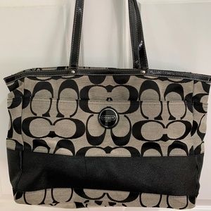 Authentic Signature Coach Stripe Large Tote